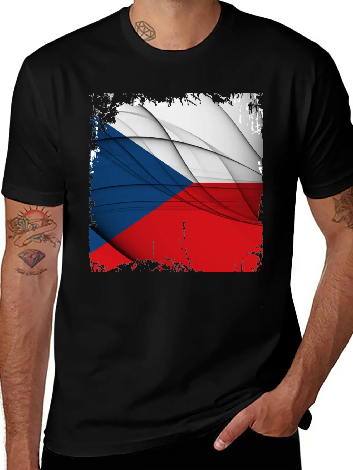 Czech Republic Flag Unisex Short Sleeve Soft Cotton T-Shirt – Casual Everyday Wear