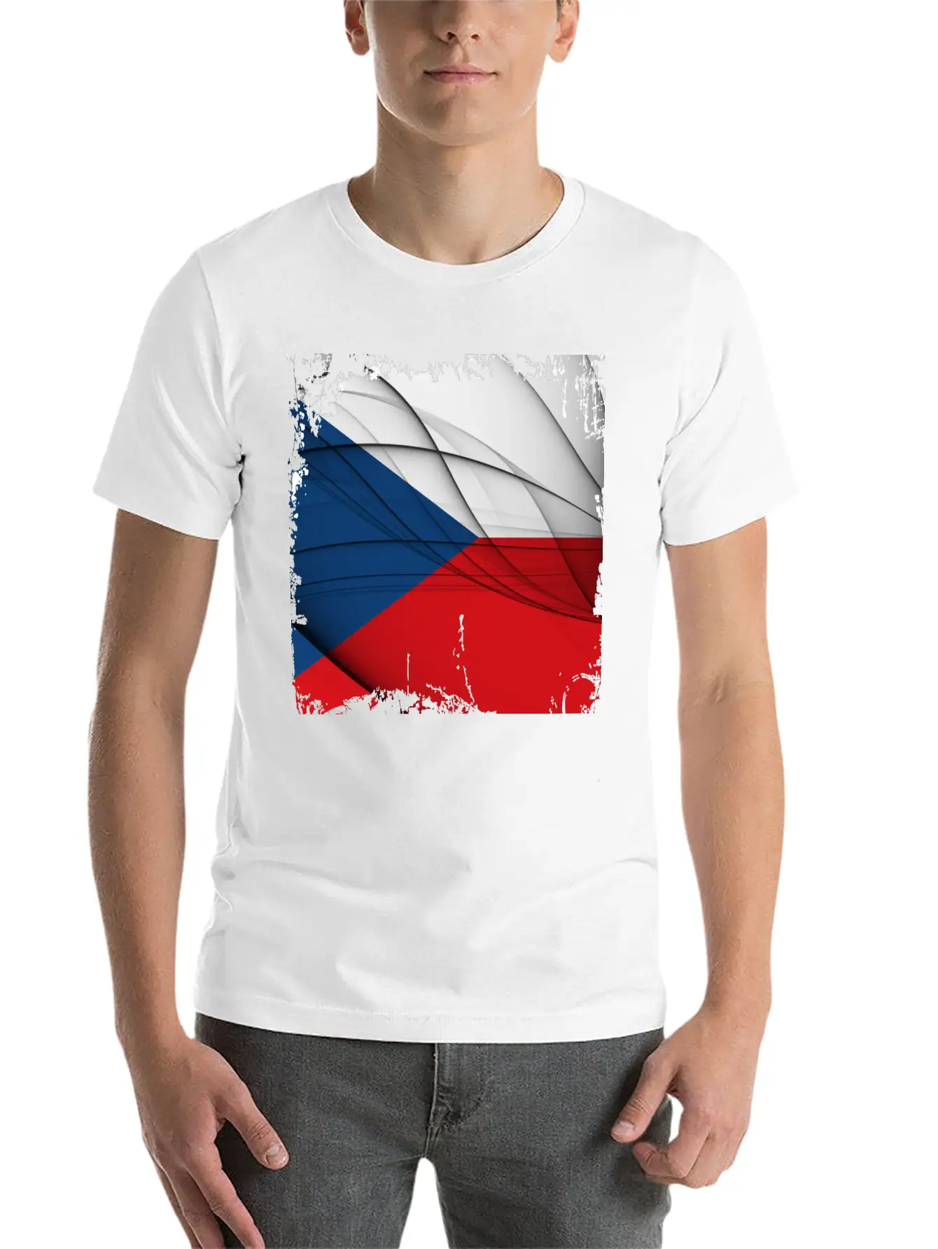 Czech Republic Flag Unisex Short Sleeve Soft Cotton T-Shirt – Casual Everyday Wear