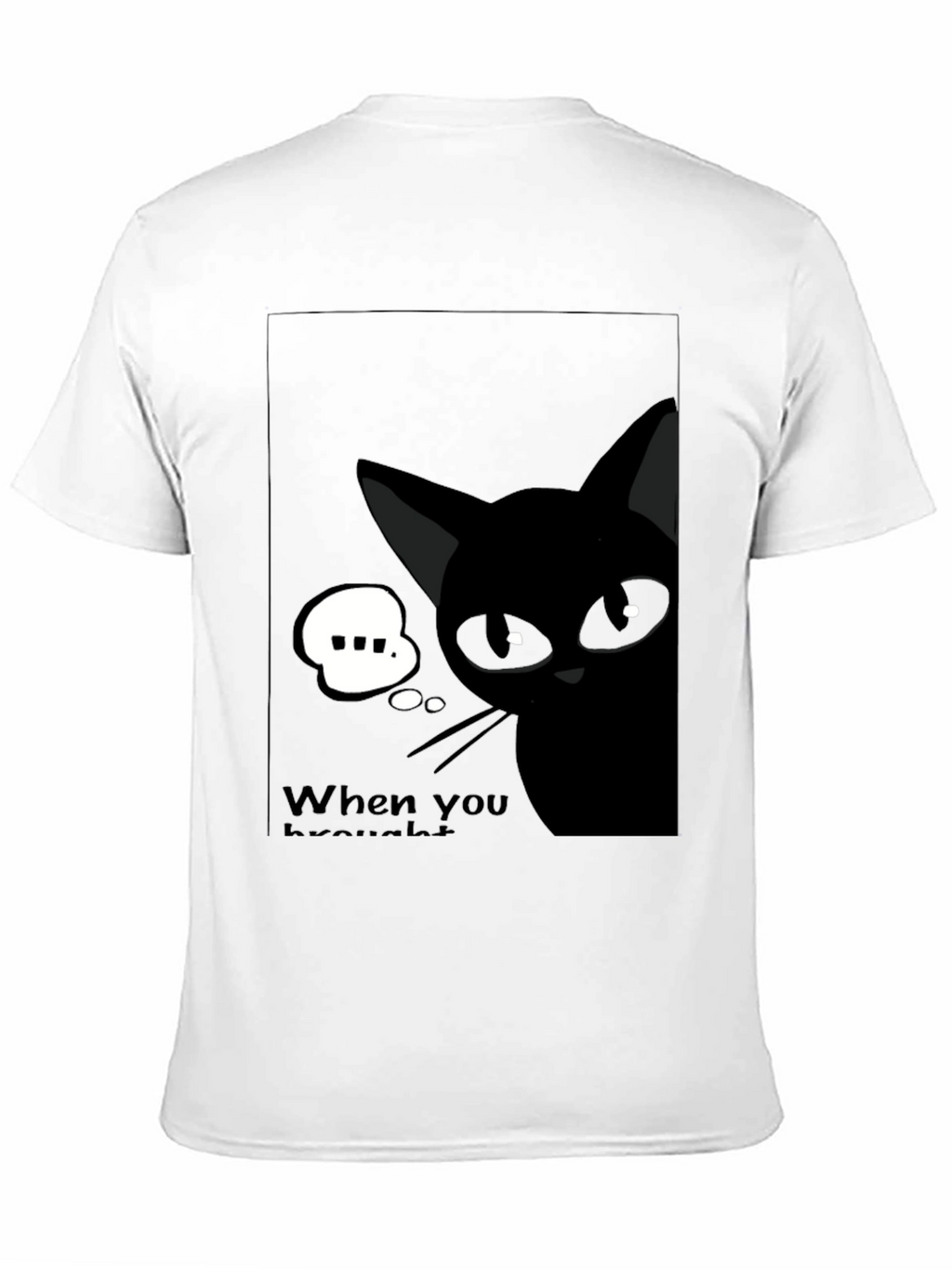 Black Cat Cartoon Graphic T-Shirt - Quirky Unisex Tee