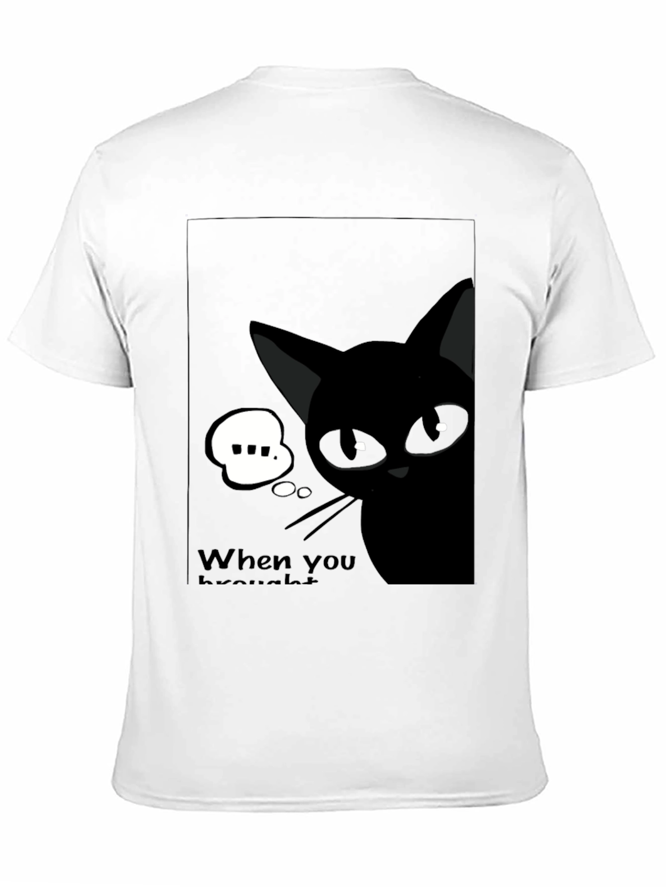 Black Cat Cartoon Graphic T-Shirt - Quirky Unisex Tee