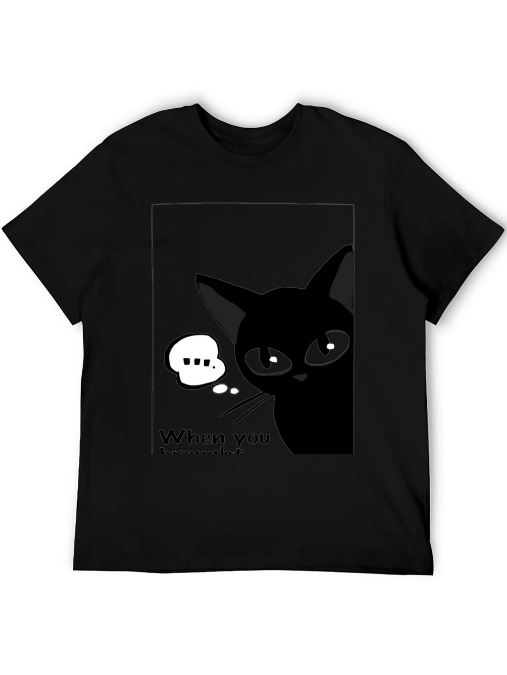 Black Cat Cartoon Graphic T-Shirt - Quirky Unisex Tee
