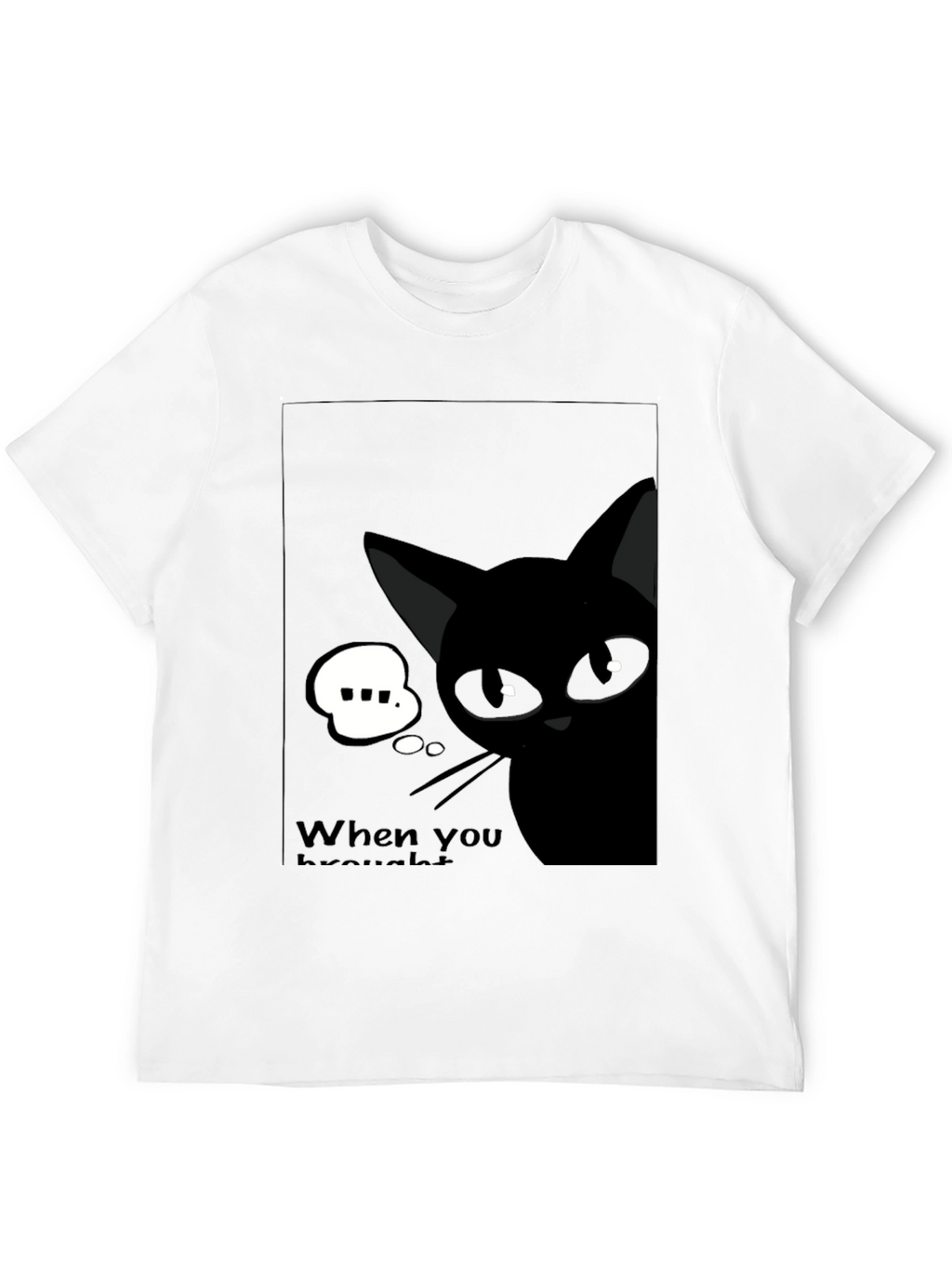 Black Cat Cartoon Graphic T-Shirt - Quirky Unisex Tee