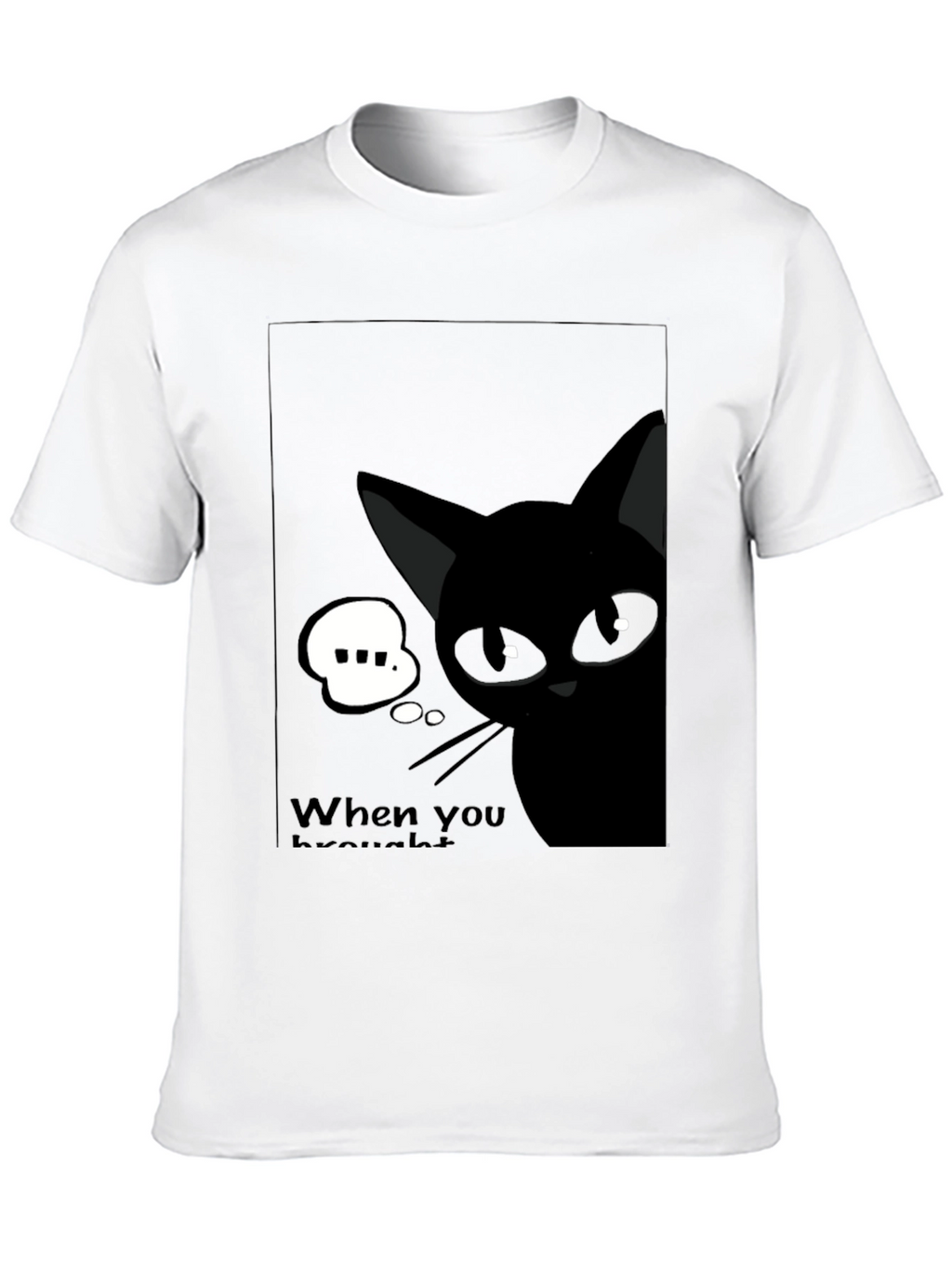 Black Cat Cartoon Graphic T-Shirt - Quirky Unisex Tee