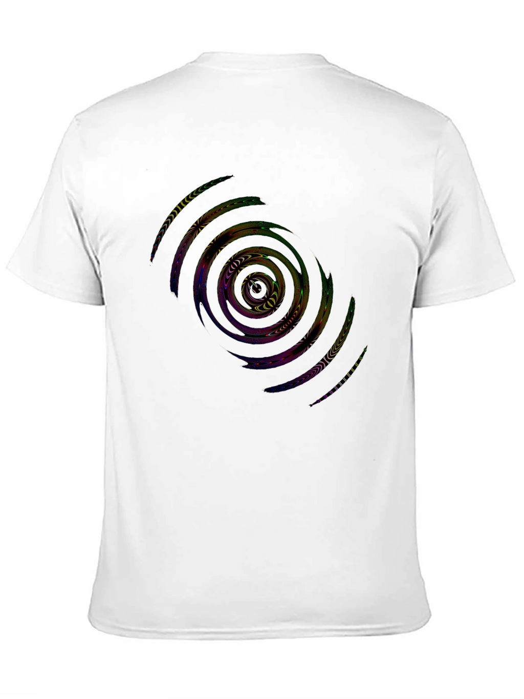 Abstract Spiral Graphic Black T-Shirt