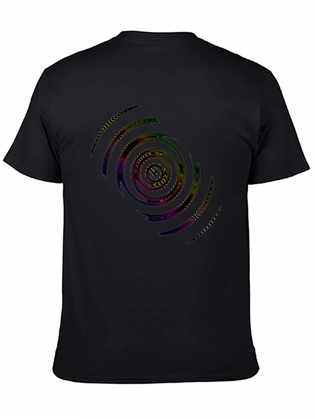 Abstract Spiral Graphic Black T-Shirt
