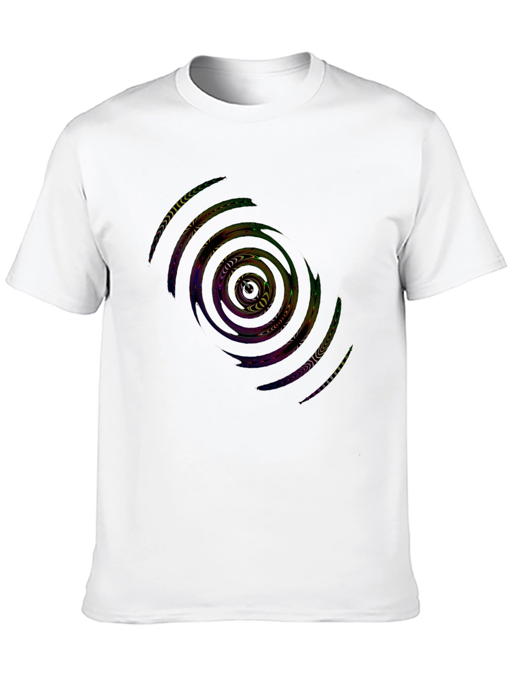 Abstract Spiral Graphic Black T-Shirt