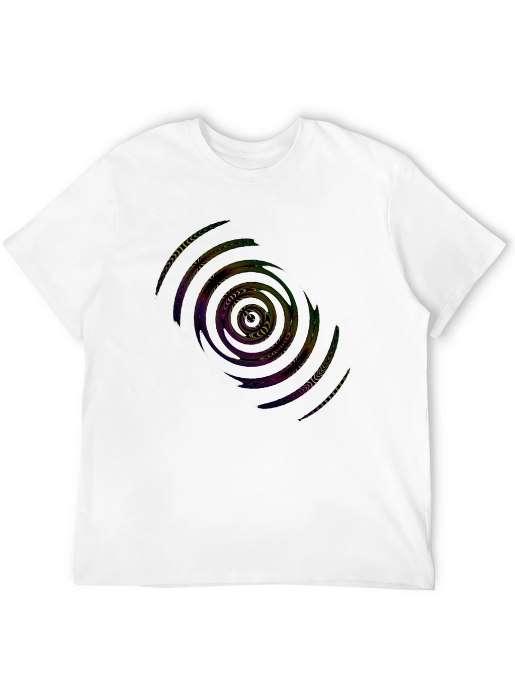 Abstract Spiral Graphic Black T-Shirt
