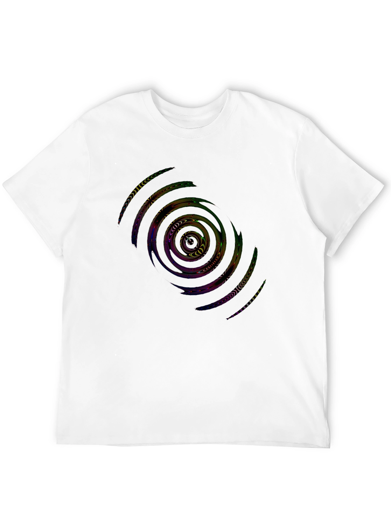 Abstract Spiral Graphic Black T-Shirt