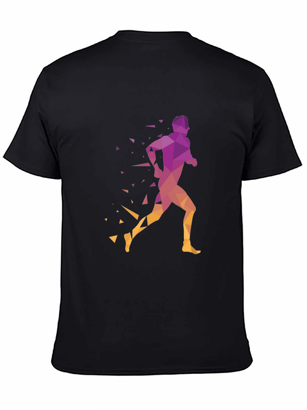 Geometric Runner Graphic Black T-Shirt