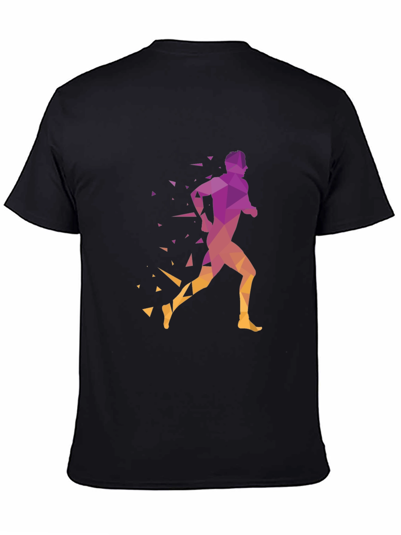 Geometric Runner Graphic Black T-Shirt