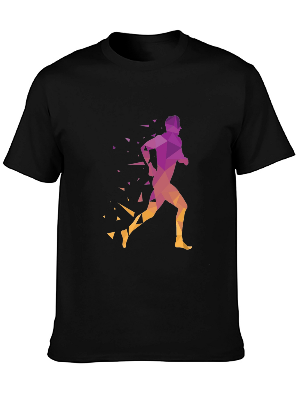 Geometric Runner Graphic Black T-Shirt