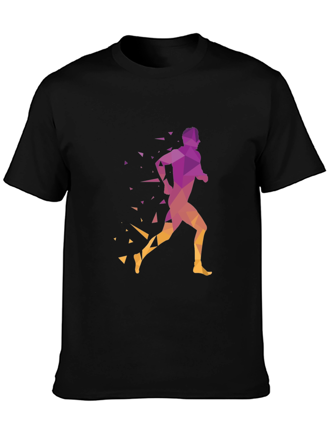 Geometric Runner Graphic Black T-Shirt