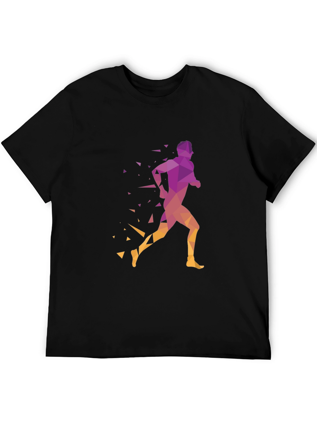 Geometric Runner Graphic Black T-Shirt