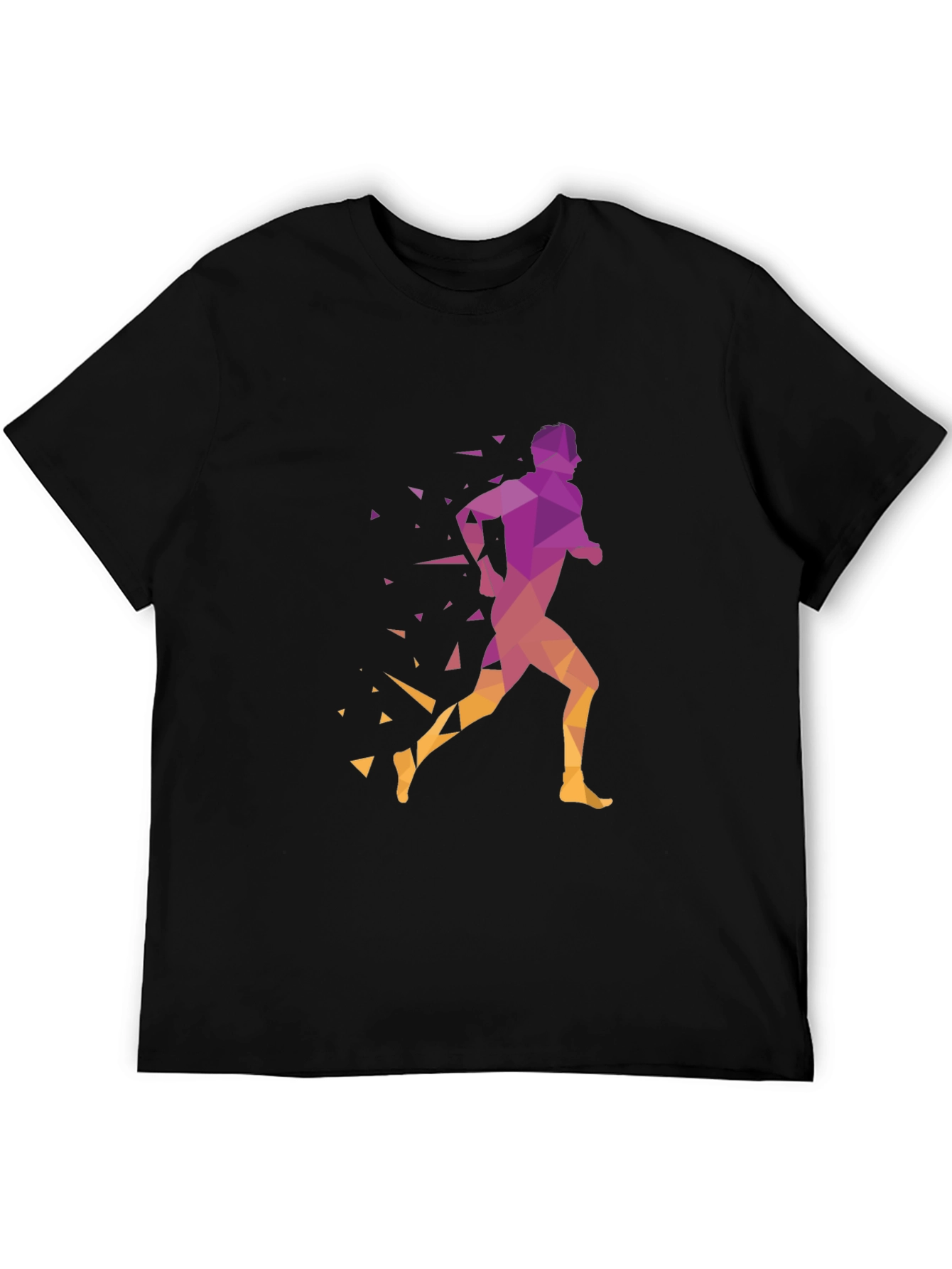 Geometric Runner Graphic Black T-Shirt