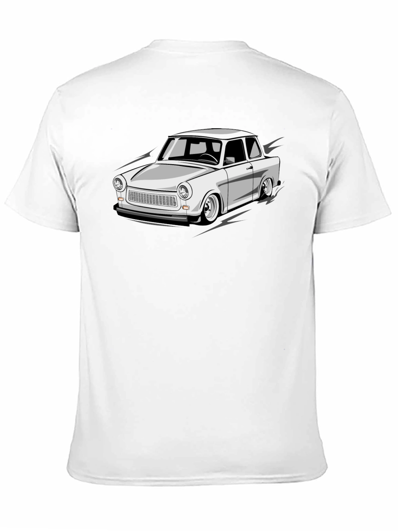 Trabant Car Graphic Tee - Black Cotton Blend T-Shirt