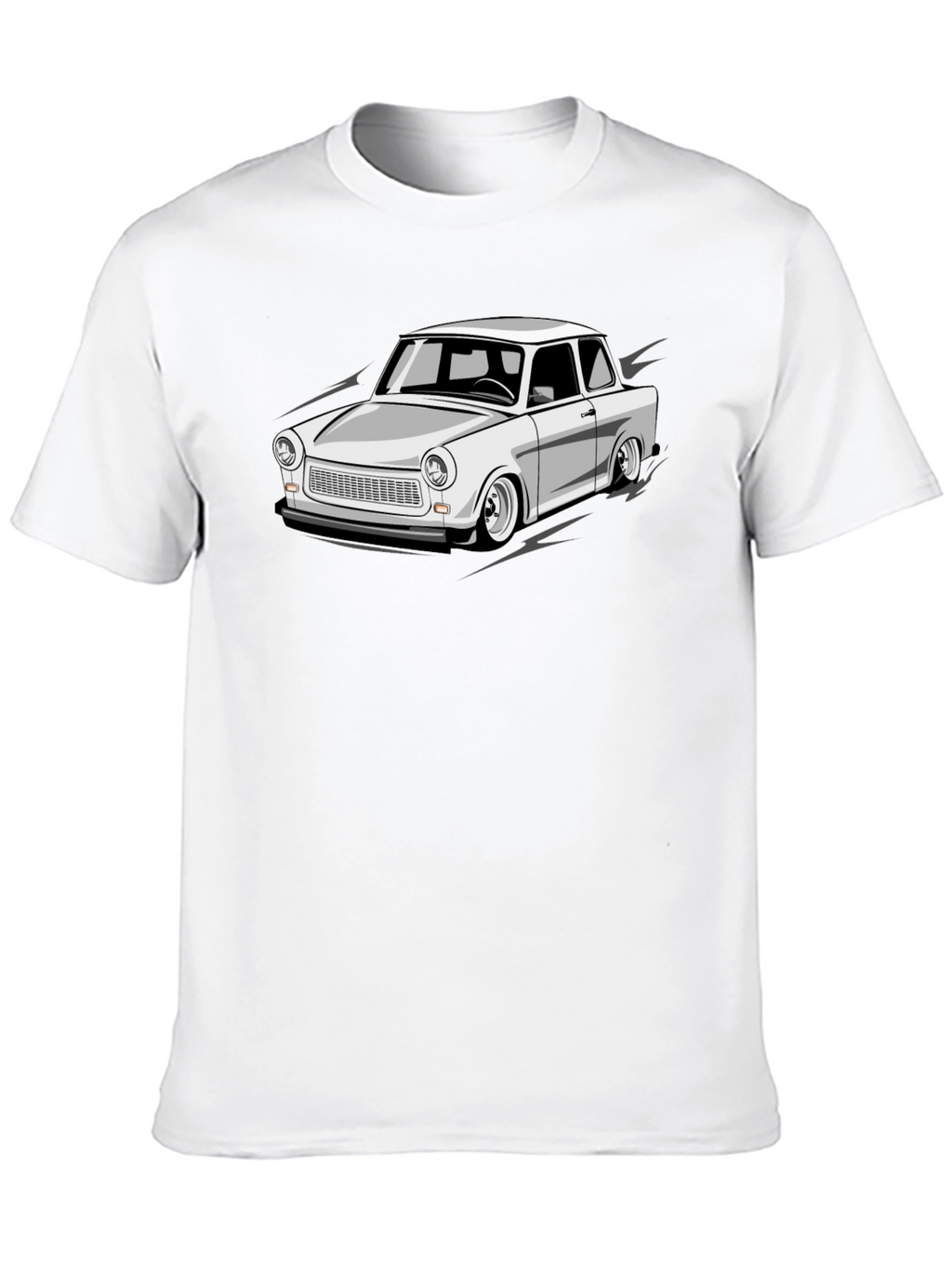Trabant Car Graphic Tee - Black Cotton Blend T-Shirt