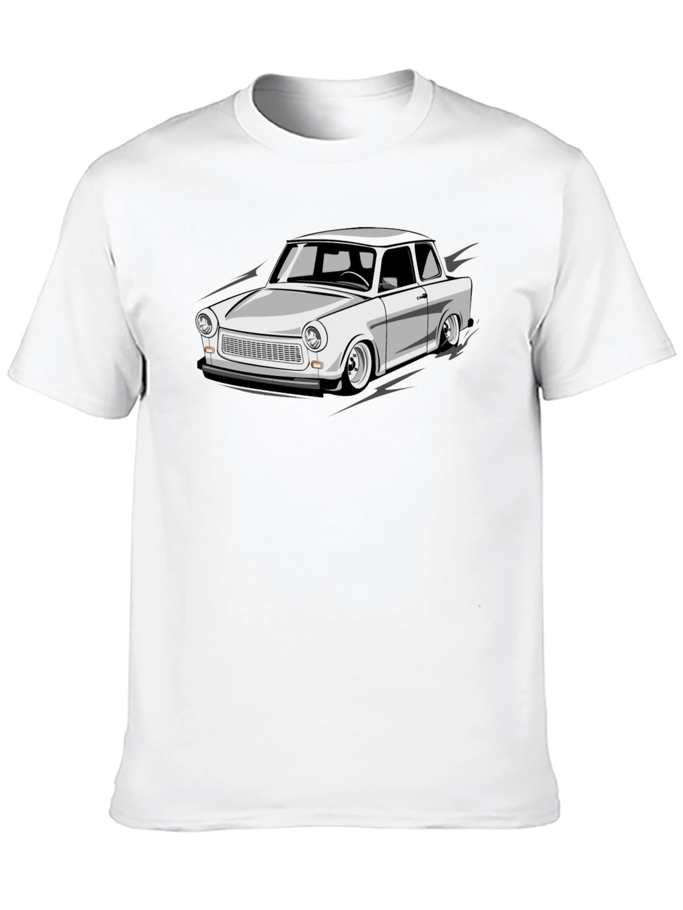 Trabant Car Graphic Tee - Black Cotton Blend T-Shirt