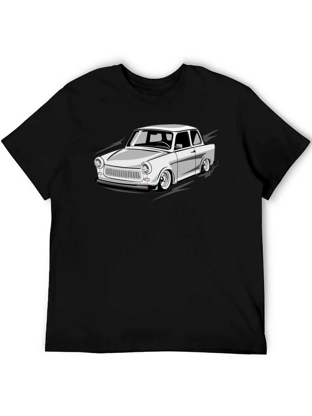 Trabant Car Graphic Tee - Black Cotton Blend T-Shirt