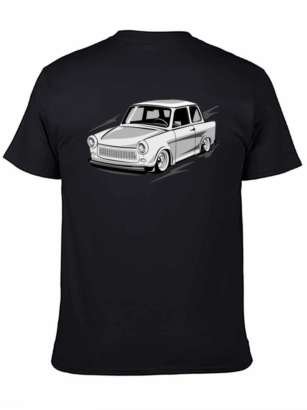 Trabant Car Graphic Tee - Black Cotton Blend T-Shirt