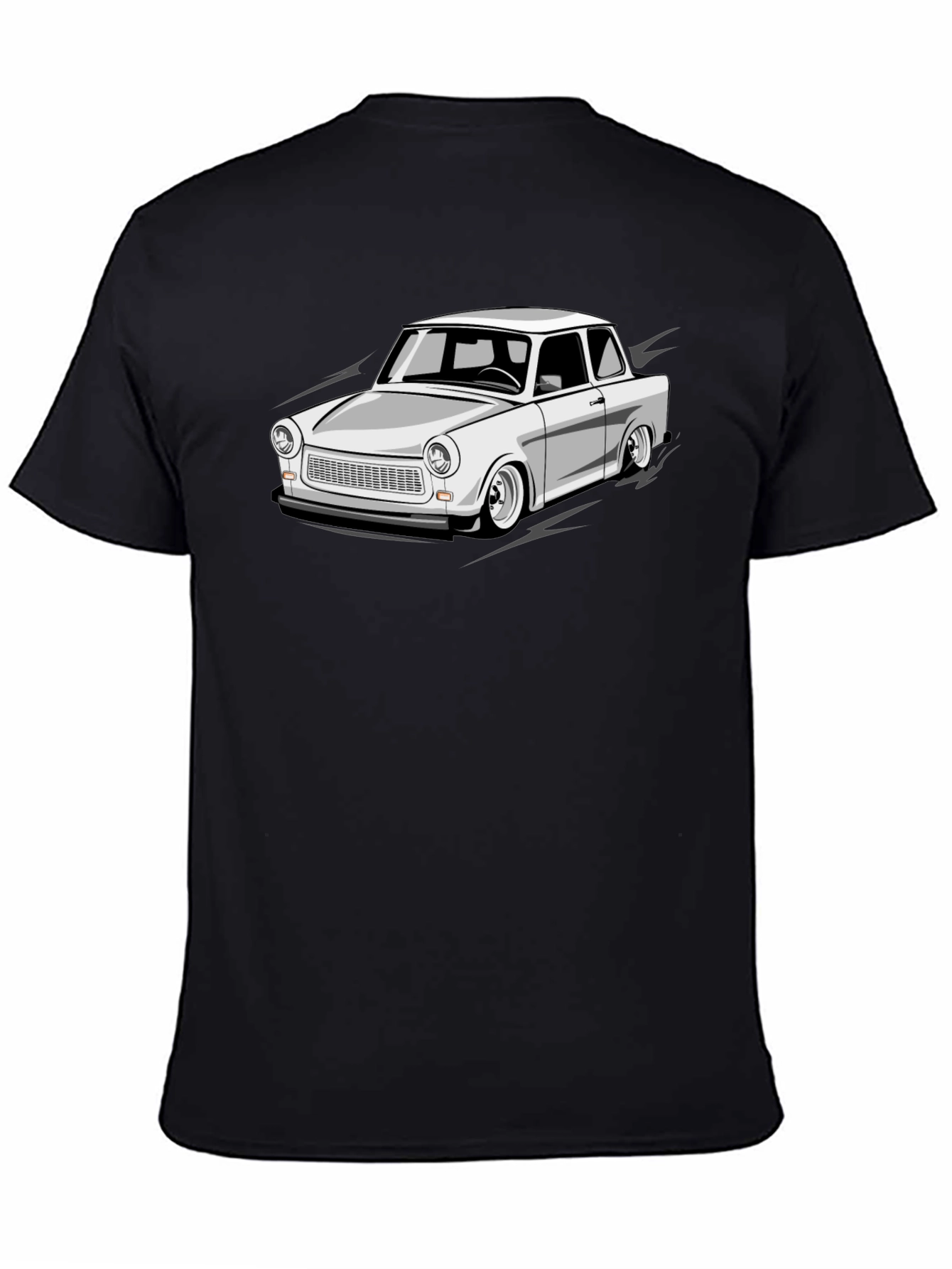 Trabant Car Graphic Tee - Black Cotton Blend T-Shirt