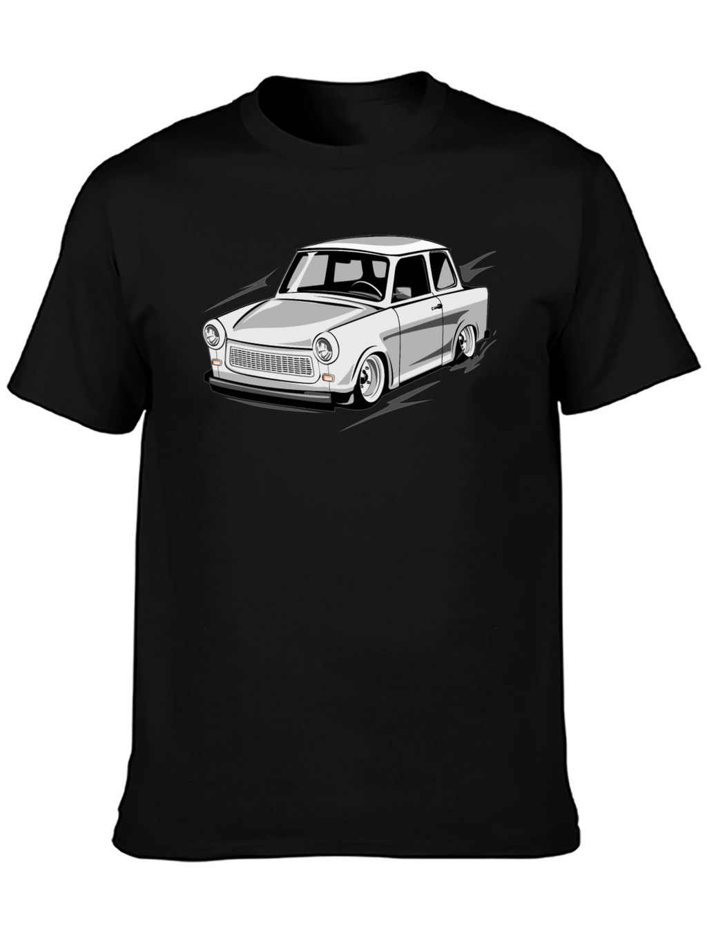 Trabant Car Graphic Tee - Black Cotton Blend T-Shirt