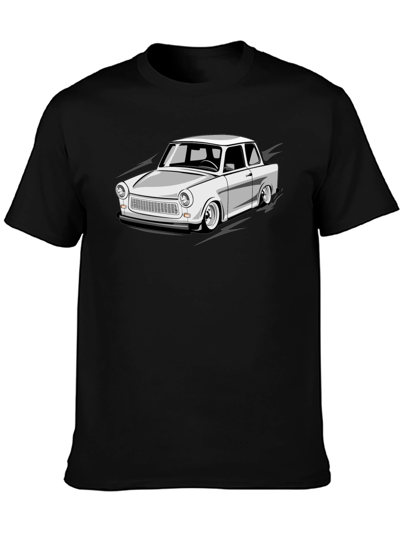 Trabant Car Graphic Tee - Black Cotton Blend T-Shirt