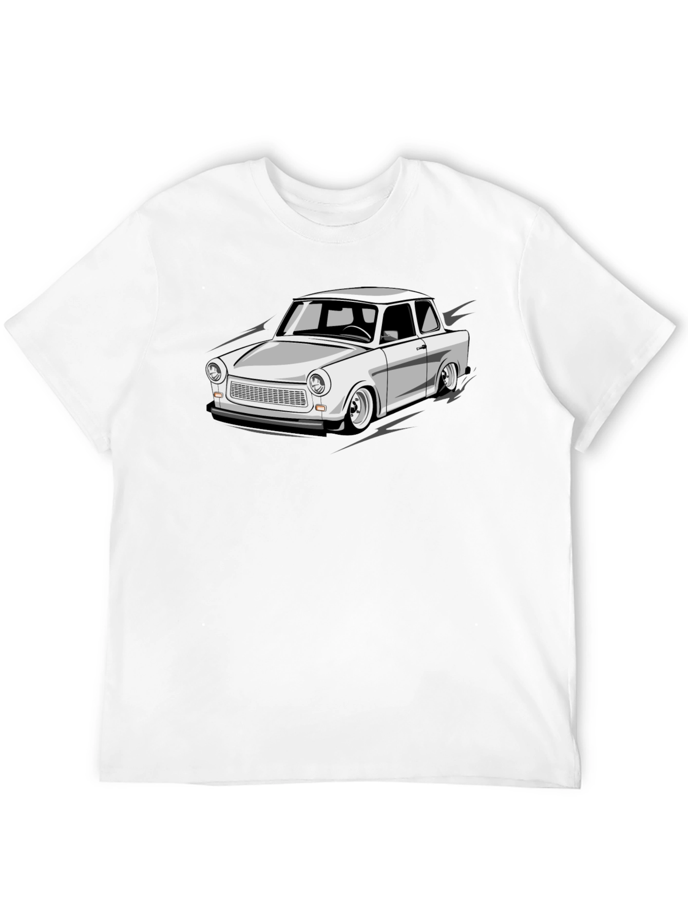 Trabant Car Graphic Tee - Black Cotton Blend T-Shirt