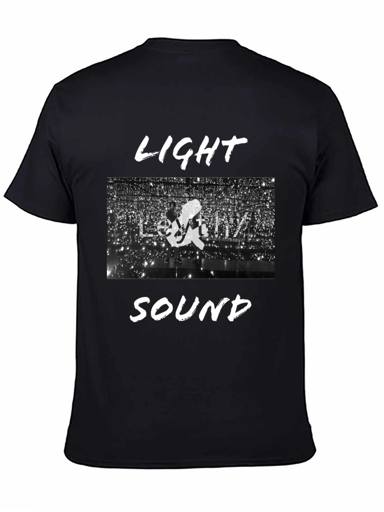 Light & Sound Graphic Tee - Black Cotton Blend
