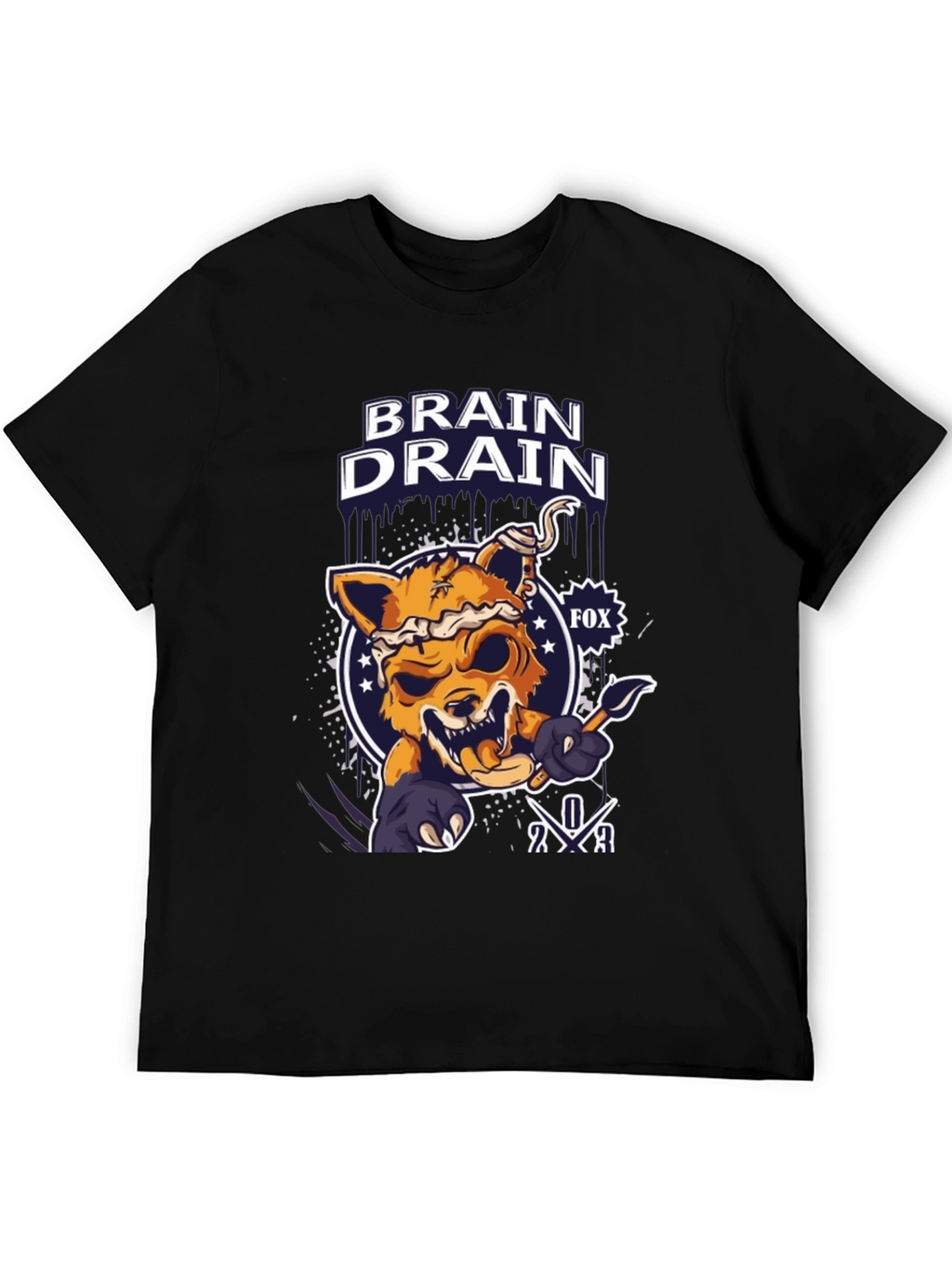 Brain Drain Fox Graphic T-Shirt