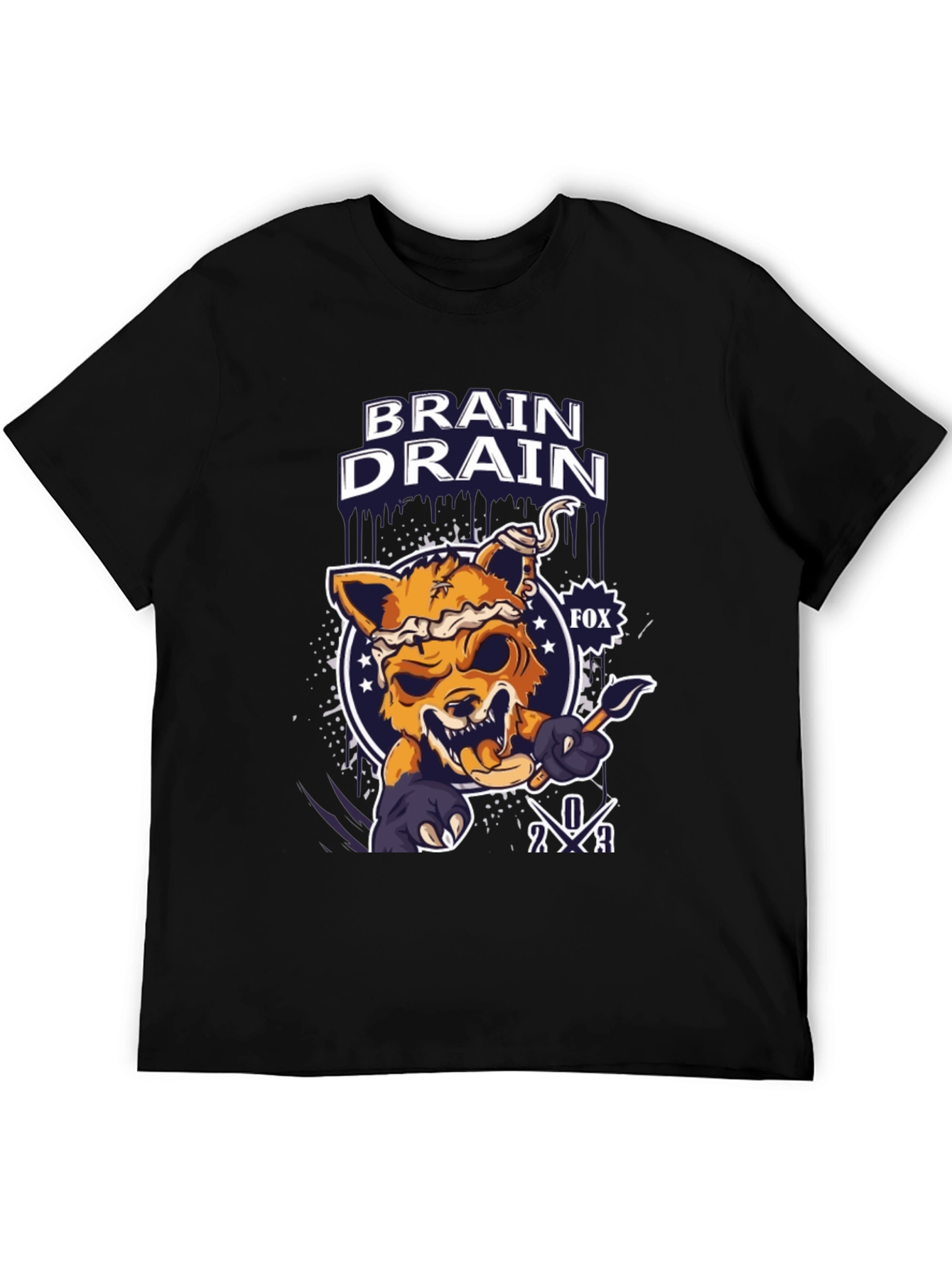 Brain Drain Fox Graphic T-Shirt