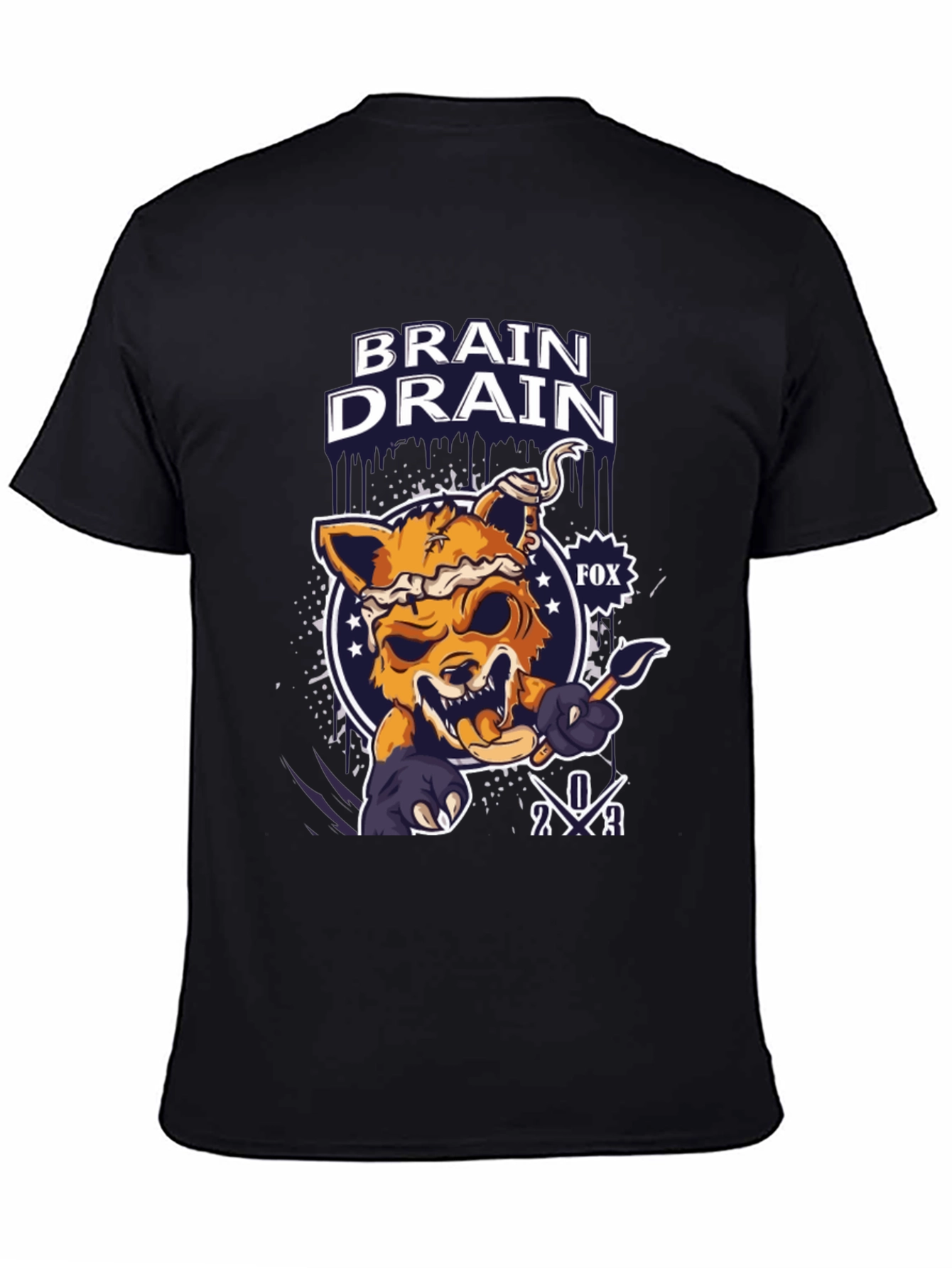 Brain Drain Fox Graphic T-Shirt