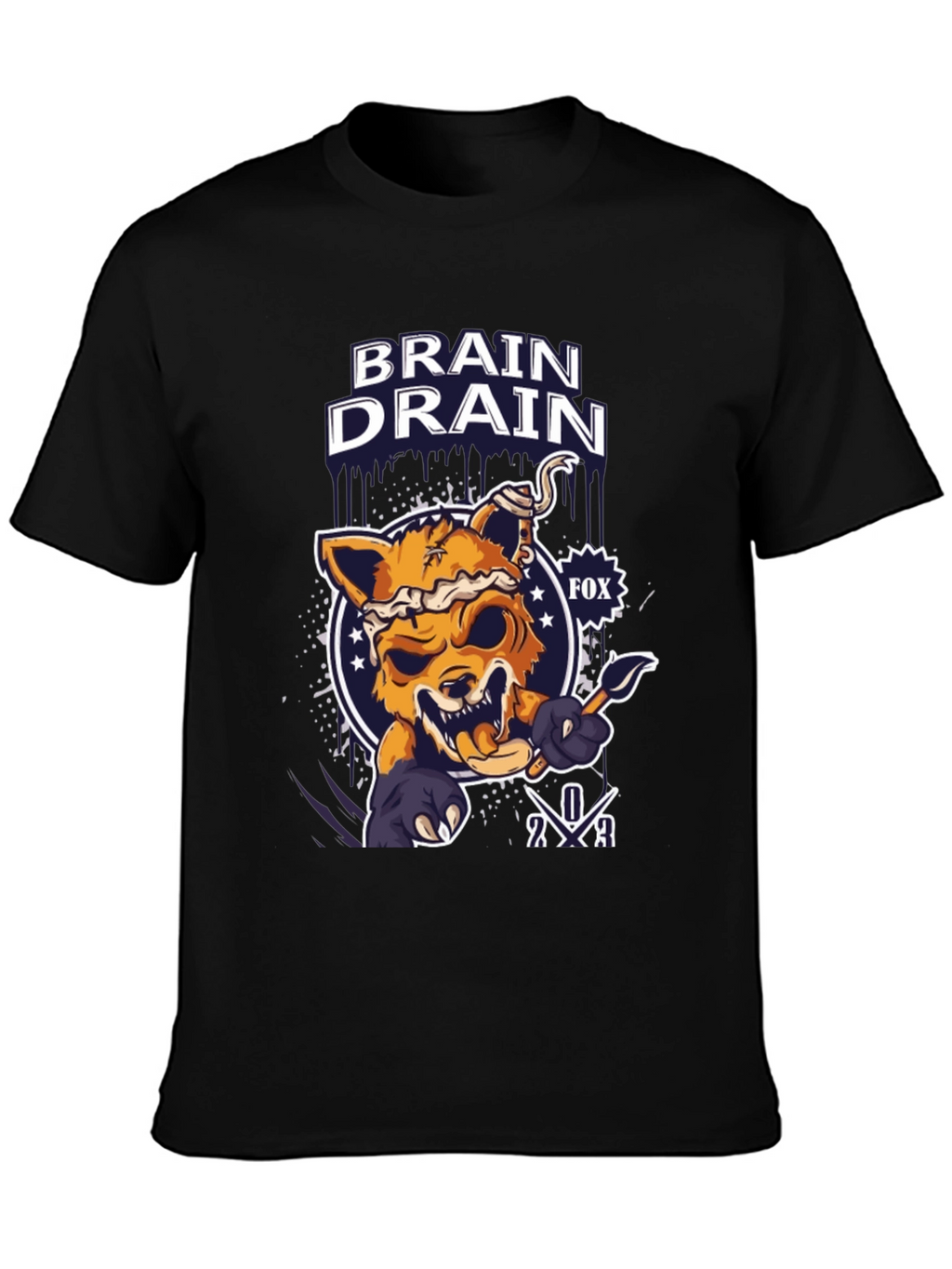 Brain Drain Fox Graphic T-Shirt