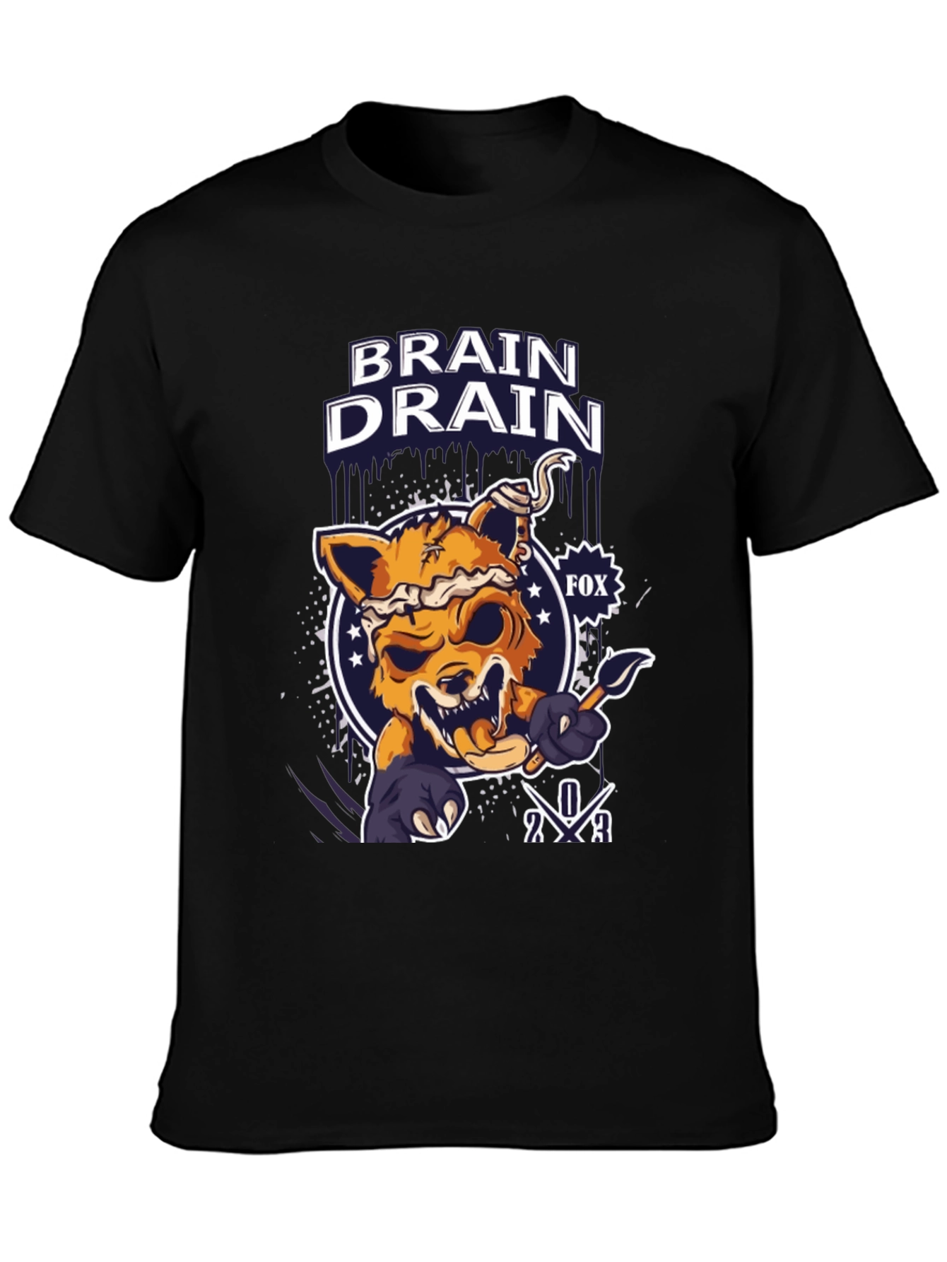 Brain Drain Fox Graphic T-Shirt