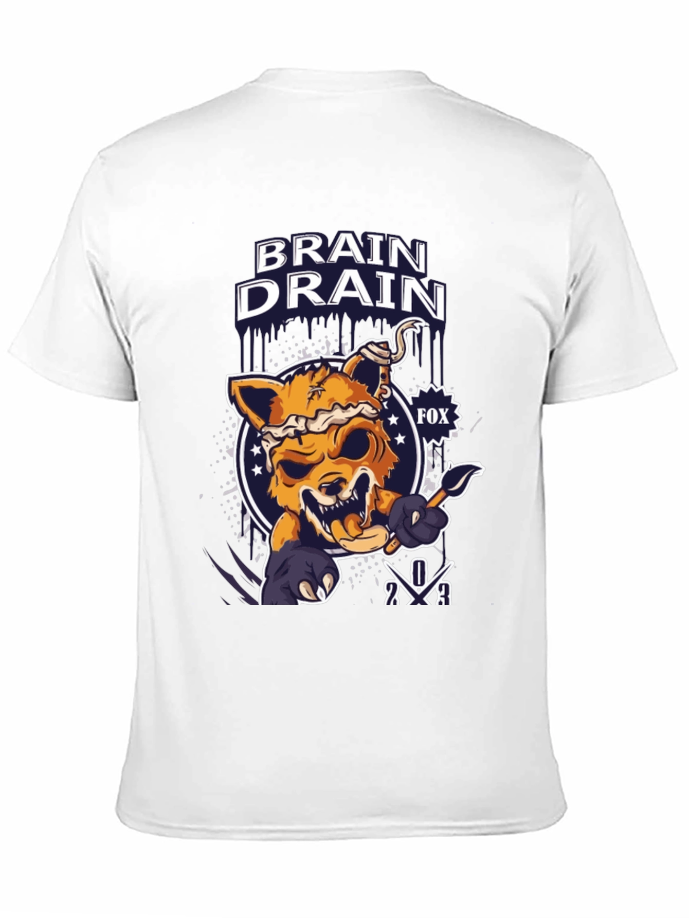 Brain Drain Fox Graphic T-Shirt