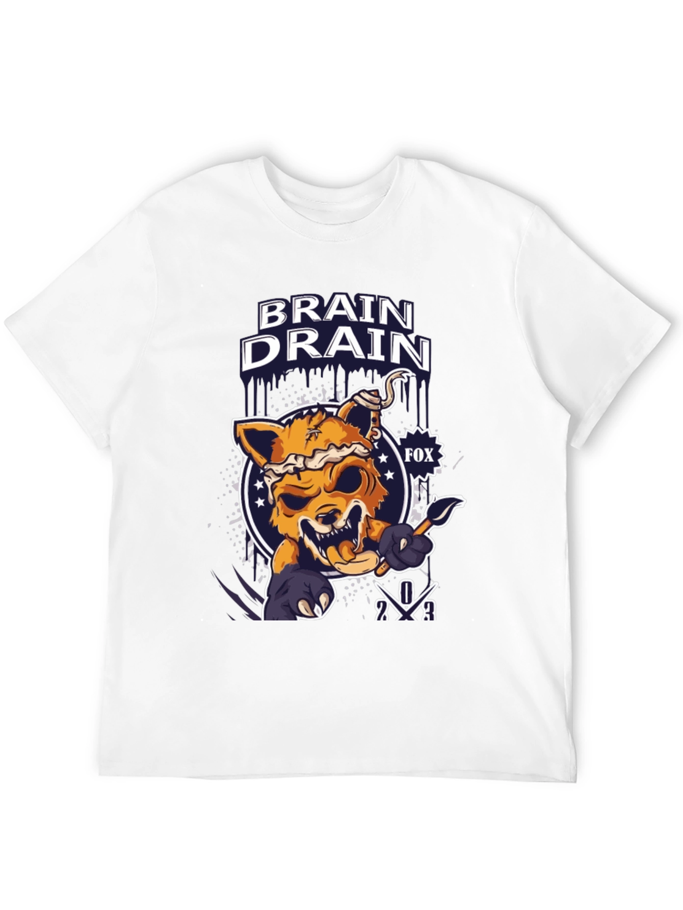 Brain Drain Fox Graphic T-Shirt