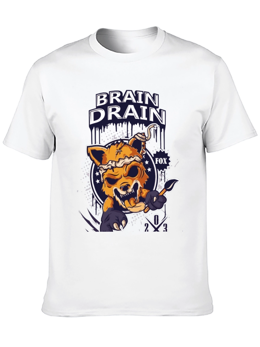 Brain Drain Fox Graphic T-Shirt