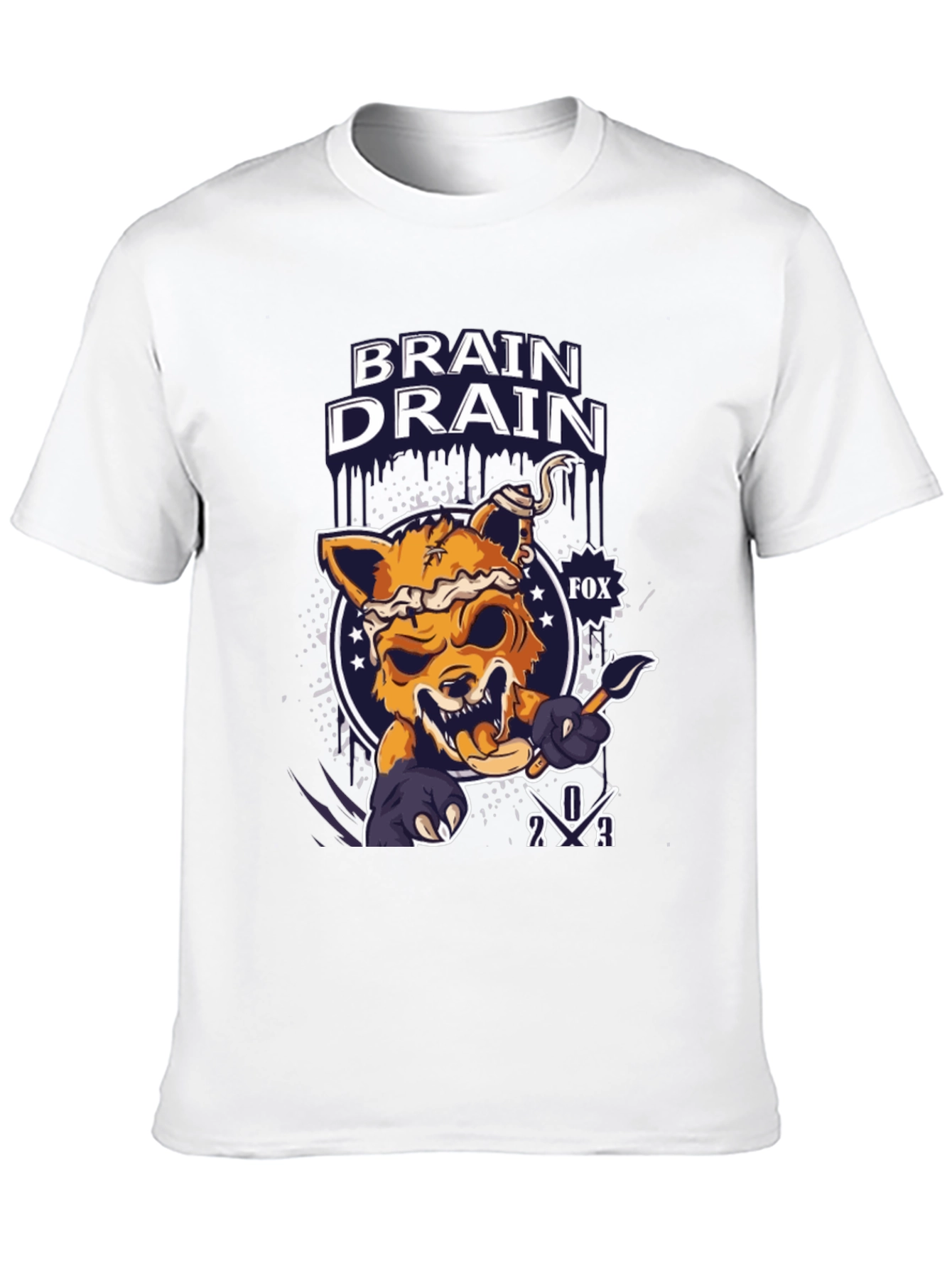 Brain Drain Fox Graphic T-Shirt