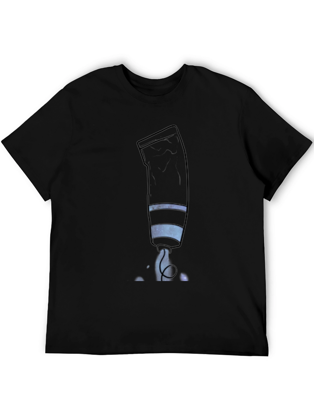 Mens Black Graphic Tee - Galaxy Paint Tube Design