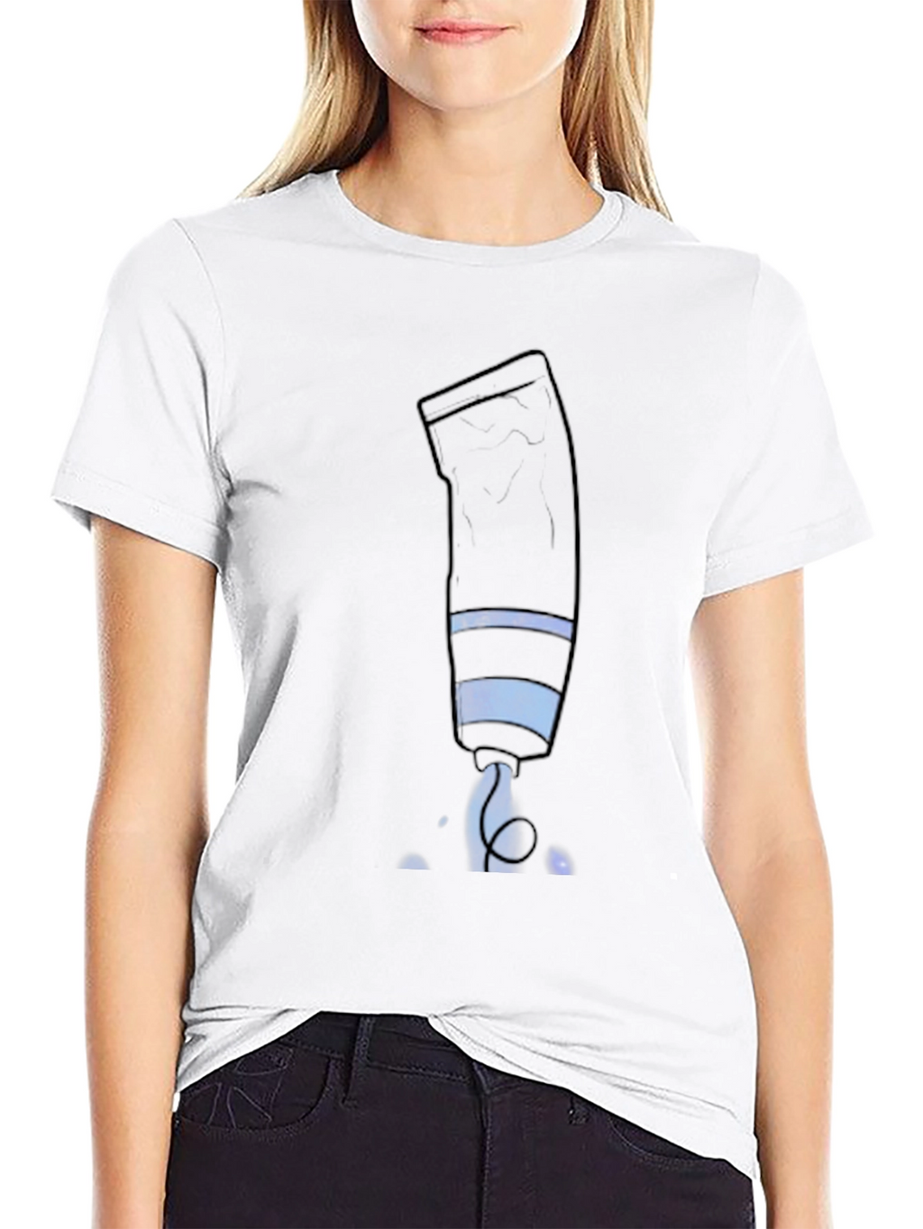 Mens Black Graphic Tee - Galaxy Paint Tube Design