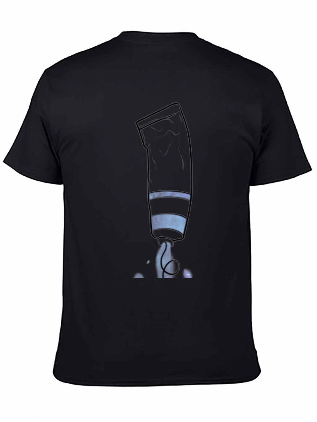 Mens Black Graphic Tee - Galaxy Paint Tube Design