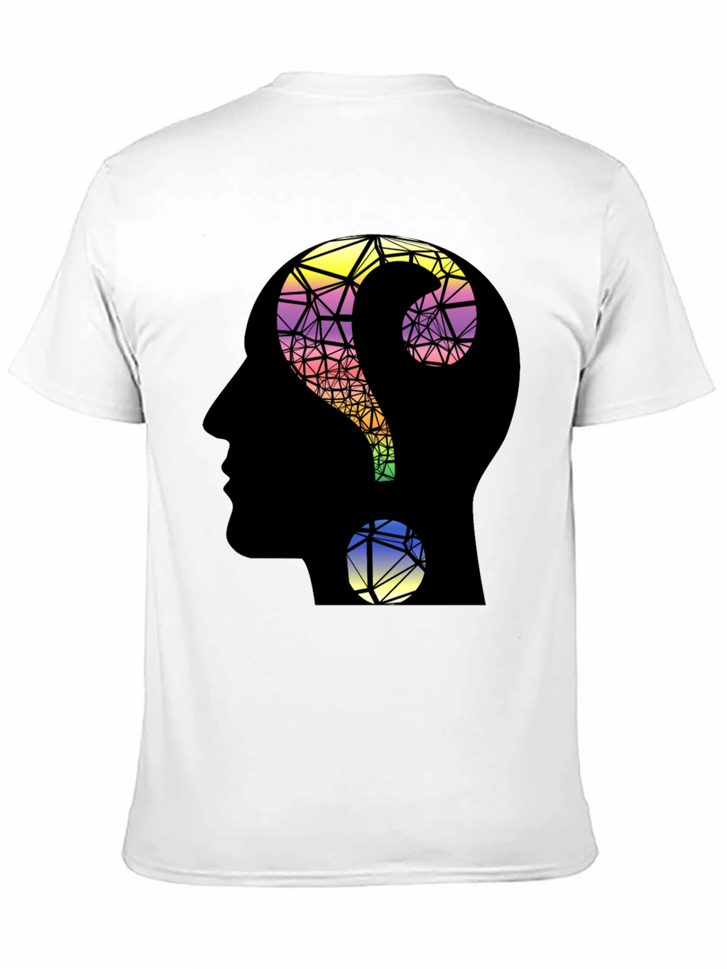 Abstract Question Mark Head T-Shirt - Thoughtful Design