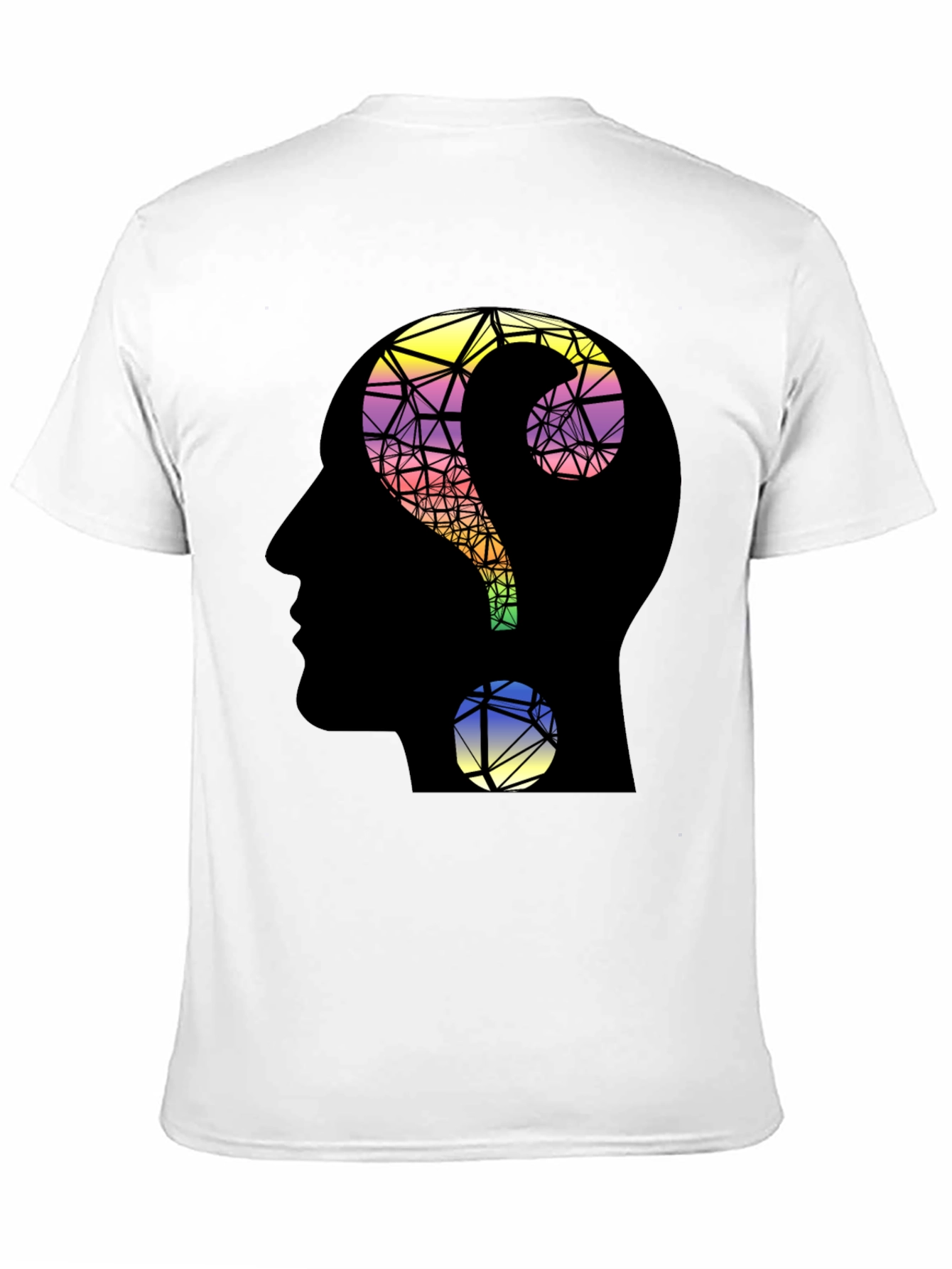 Abstract Question Mark Head T-Shirt - Thoughtful Design