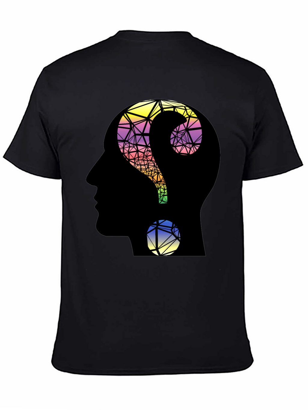 Abstract Question Mark Head T-Shirt - Thoughtful Design