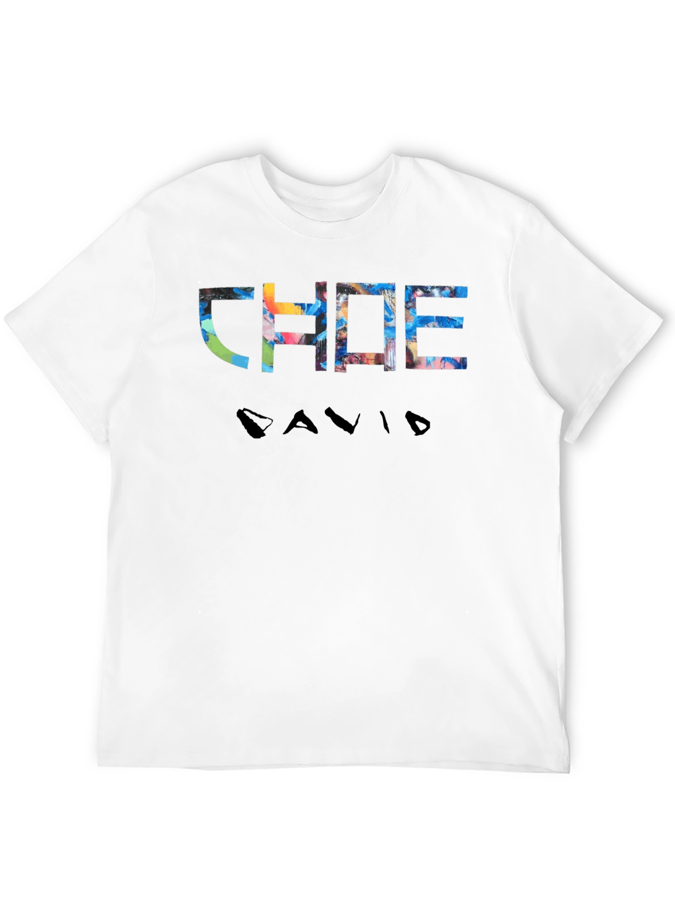 CHADE DAVID Graphic Print T-Shirt - Black
