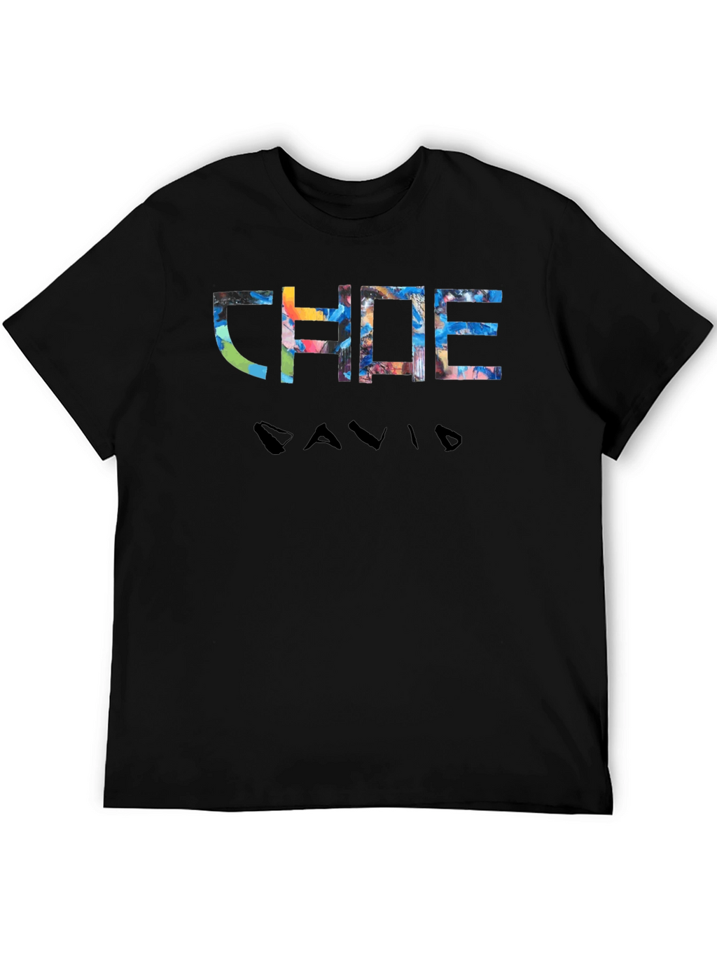 CHADE DAVID Graphic Print T-Shirt - Black