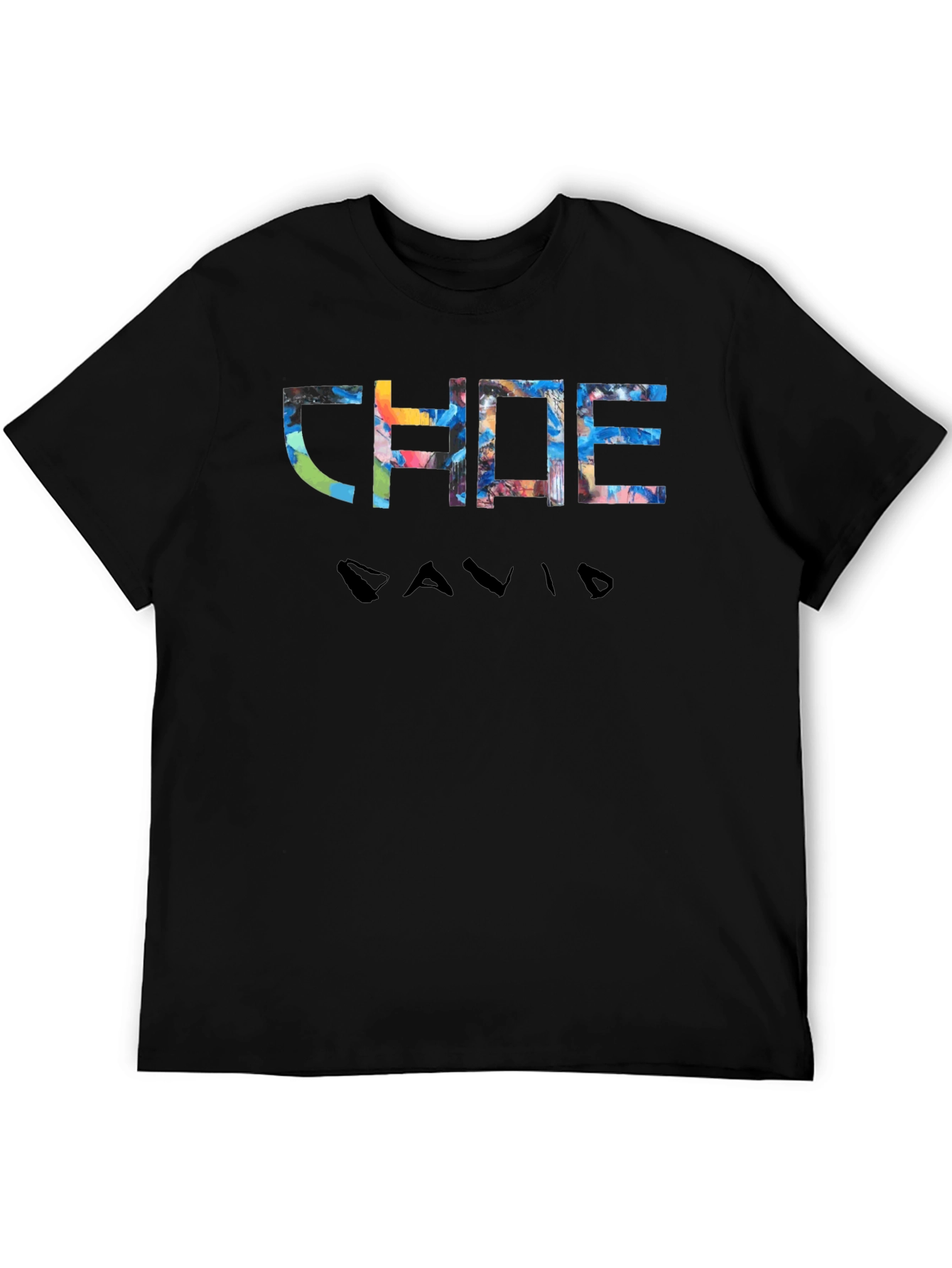 CHADE DAVID Graphic Print T-Shirt - Black