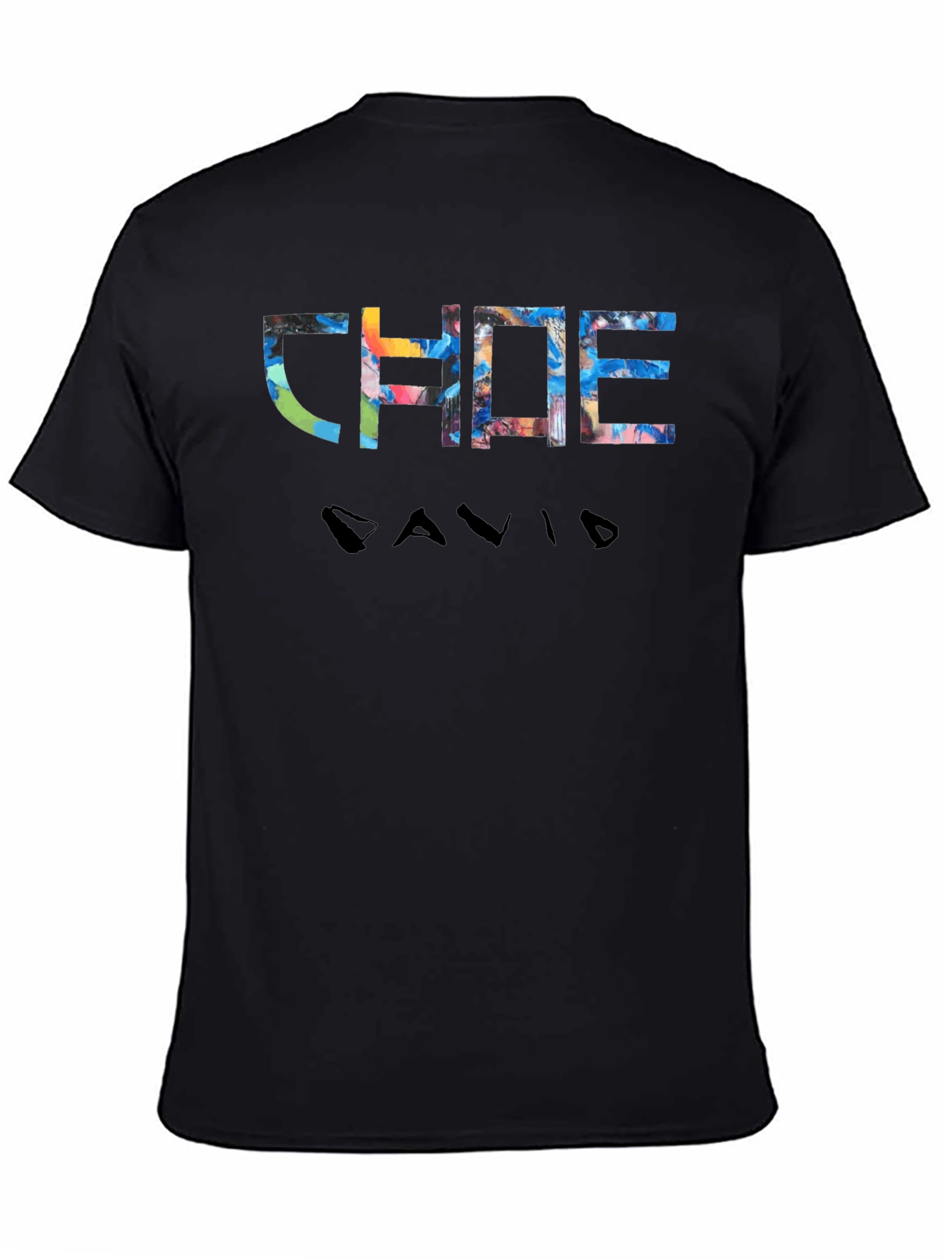 CHADE DAVID Graphic Print T-Shirt - Black