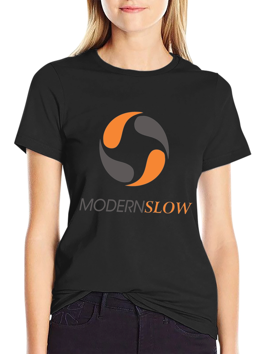 Modern Slow Graphic Tee - Stylish Black T-Shirt