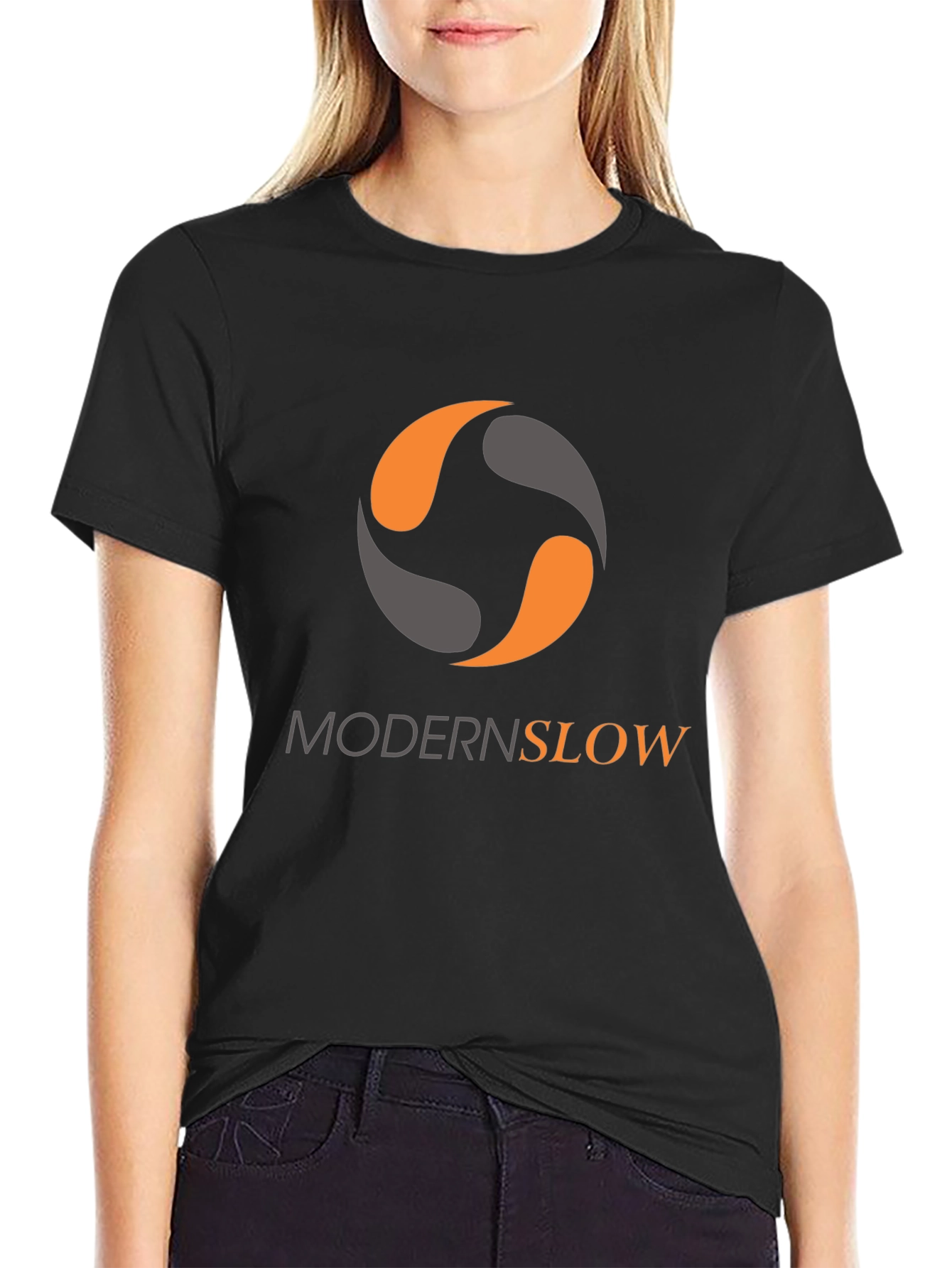 Modern Slow Graphic Tee - Stylish Black T-Shirt