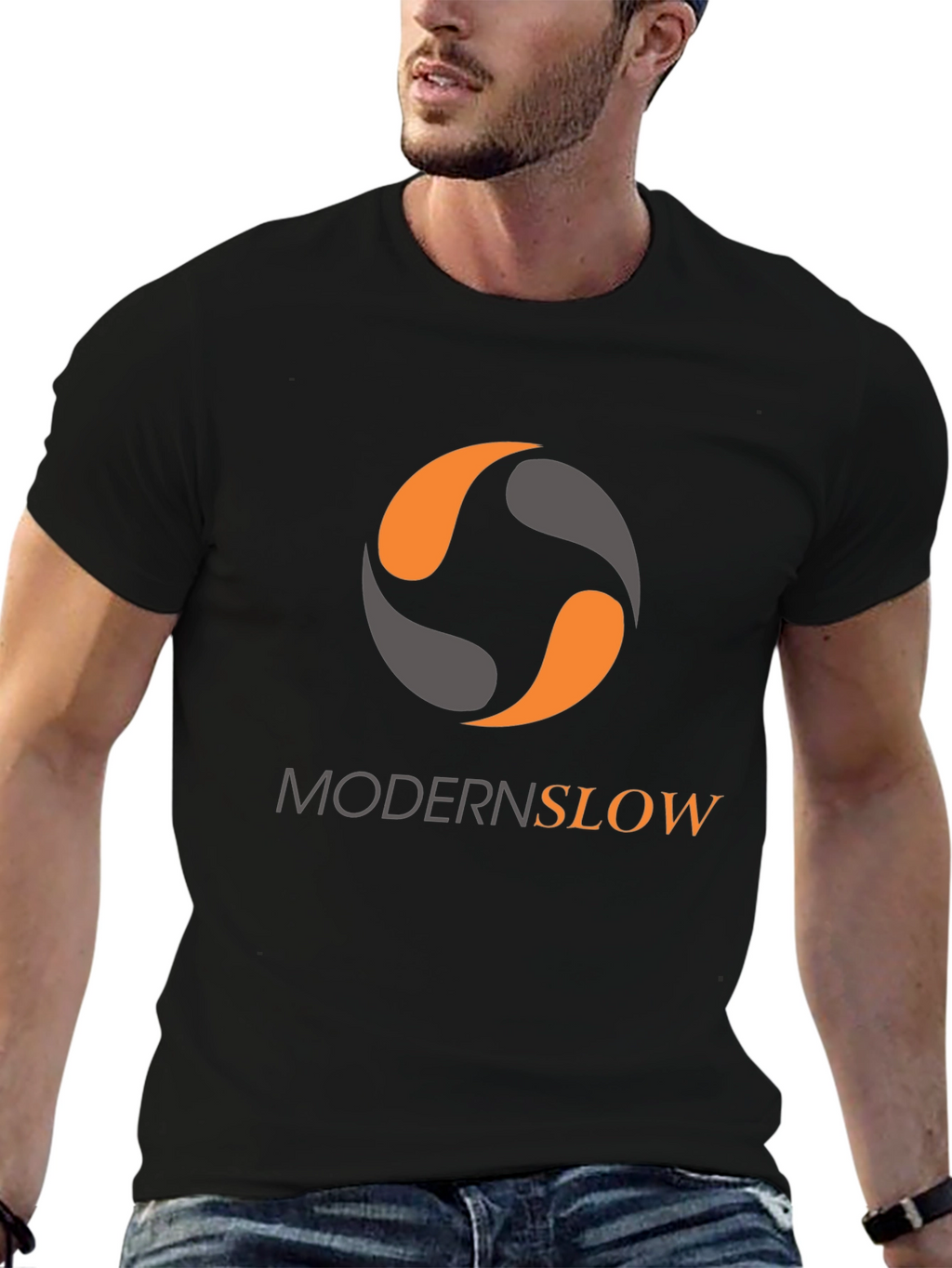 Modern Slow Graphic Tee - Stylish Black T-Shirt
